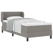 Vidaxl Postelja z vzmetnico z vzmetnico Taupe 90 x 200 cm blago