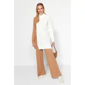 Trendyol Camel Color Block Sweater-Pants Sweater Top-Upper Set