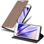 Cadorabo Cadorabo Ohišje, združljivo z Sony Xperia E5 v kavovinsko rdeča - Zaščitni ovitek z magnetnim zapiranjem, stoječo funkcijo in režo za kartice, (20549256)