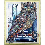 shumee Diamantno vezenje Držalo za ključe Sova 47x57 cm
