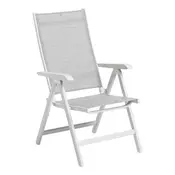 Kettler KETTLER BASIC PLUS sklopiva polohovana vrtna stolica, aluminij bijela/svijetlosiva