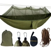 Korbi Dvojni turistični hammock z mrežo proti komarjem, preživetveni, odporen