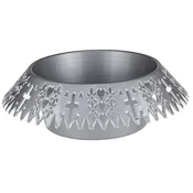 Skleda ČIPKA 25cm SREBRNA nagrobnik, pokopališče PLASTIKA