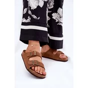 BIG STAR SHOES Suede Womens Slippers With Buckles Big Star