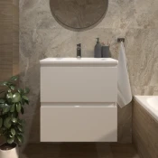 Kupaonski element viseci Concepto+ Smooth 65, bijeli, s 2 ladice