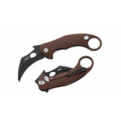 Lionsteel L.E.One - Monolithic Aluminum Knife With Flipper Black Blade, Brown Handle