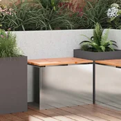 vidaXL Vrtna klop srebrna 60 x 40 x 43 cm Nerjaveče jeklo