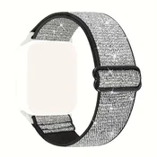 Elastični najlonski pašček (glitter) za Fitbit Versa 2/Versa Lite SE – srebrna