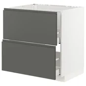 METOD / MAXIMERA Pod.ormaric sudop. i 2front/2fioke, bela/Voxtorp tamnosiva, 80x60 cm