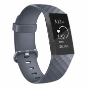 BStrap Silicone Diamond (Small) pašček za Fitbit Charge 3/4, dark gray