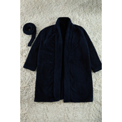 Trendyol Navy Blue Belted Wellsoft Knitted Dressing Gown