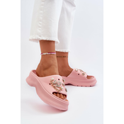 Womens foam slippers with embellishments, pink Afariana