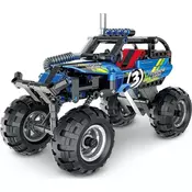 Mechanical Master 3D Quad Educational STEM Pull Back Building Blocks Car Toy - sastavljivi Quad plavi 59131