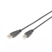 USB 2.0 connection cable, type A - B M/M, 3.0m, USB 2.0 conform,