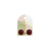 Farma Bijoux Hipoalergene naušnice Quartz Button Brown