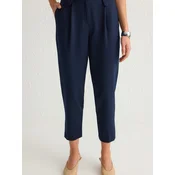 Trendyol Navy Blue Carrot High Waist Polyviscose Woven Trousers