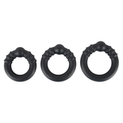 Rebel 3 Heavy Silicone Cock Rings Black