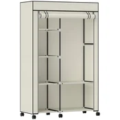 Homestar Oblekalna omara iz blaga 6 polic 1 obešalna palica 103x43x1625 cm krem