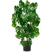 Nikcorp Umetna rastlina Philodendron (nega brez) realistični zeleni listi 76 cm, širina 23 cm, črn lonček 11,5 cm premer x 13 cm višina, simulirano deblo, za dom pisarno kopalnico hotel