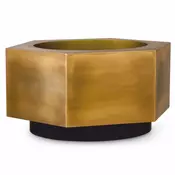 Casa Padrino Luxury Stainless Steel Flower Pot Vintage Brass/Black 69.5 cm