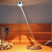 Top Light Namizna svetilka z možnostjo zatemnitve PUK TABLE, mat krom - Dnevna soba/jedilnica - Dizajn - prozorno, belo matirano - Kovina
