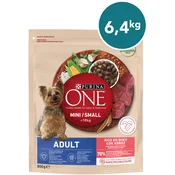 Purina ONE MINI/SMALL Adult suha hrana za odrasle pse do 10kg, bogata z govedino in rižem, 8x800g