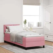 vidaXL vidaXL Box Spring Postelja z Blazino Roza 80x200 cm Žamet, (22052538)