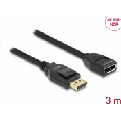 Delock podaljšek DisplayPort 3m 4K 60Hz črn 80003