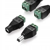 Rosfix Set DC Priključkov 5,5 mm/2,1 mm – Moški in Vtičnica, Vijaka | 30v DC, 2a, za Sistem CCTV