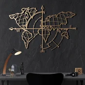 Zidna dekoracija kompas karta 65x95 cm zlatna