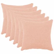 Vidaxl Prevleka za blazino 6 kos HEERLEN Roza 30 x 30 cm Bouclé