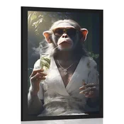 Plakat živalski gangster opica - 60x90 black