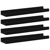 Vidaxl Stenske police 4 kosi črne 40x9x3 cm