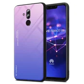 Cadorabo CADORABO Ohišje, združljiv s Huawei v roza - modri - dvobarvni zaščitni pokrov iz silikona TPU in hrbta iz kaljenega stekla, (20572301)