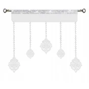 shumee Moderna zavesa lambrequin dekor EKRAN openwork Garland GLAMUR Z2 bela 150 c