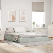 Otomanski krevet s pohranom Svjetlosiva 180 x 200 cm Baršun