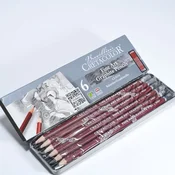 Grafitne olovke Cretacolor CLEOS Fine Art, 6 tvrdoca u limenoj kutiji (2H, HB, 2B, 4B, 6B, 8B),,