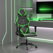 vidaXL Masažna igraca stolica crno-zelena od umjetne kože