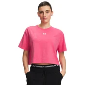 Ženska majica Under Armour Rival Boxy Tee Wash Super Pink/White S