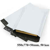 NN VREČKE TRANSPORTNE KURIRSKE 550x770+50mm 55um BELA 50 kos
