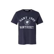GANT Majica temno modra/bela