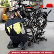 Costway Hidravlični dvigalko za motorna kolesa 680 kg, 3-nivojsko nastavljiva višina, črna platforma