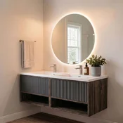 Skye Decor Set kupatilskog ormarica sa umivaonikom i ogledalom, 2 dela, Antracit