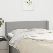 Vidaxl vidaXL Vzglavje s krilci svetlo sivo 147x16x78/88 cm blago