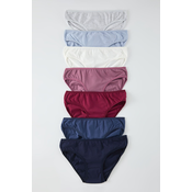Trendyol Blue-Multi Colorful 7-Pack Cotton Classic Knitted Panties