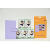 FUJIFILM Set od 5 filmova za fotoaparat Instax Mini Glossy i album za slike, Ljubicasti