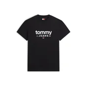 Tommy Jeans Majica Logo Graphic Slim črna/bela