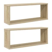 Vidaxl Stenske police kockaste 2 kosa sonoma hrast 60x15x23 cm