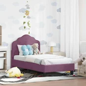 Vidaxl Posteljica za malčke z vzglavjem Vijolična 70 x 140 cm Žamet