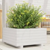 vidaXL vidaXL Vrtno cvetlično korito belo 50x50x26,5 cm trdna borovina, (21255623)